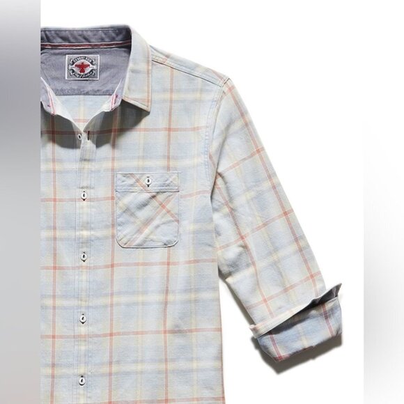 Flag & Anthem Reston Vintage Wash Button  Down Long Sleeve Plaid Shirt - Picture 4 of 15